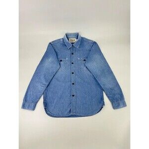 Freewheelers co Neal Cassady Blue Indigo Button Up Chambray Shirt Size 15 Japan
